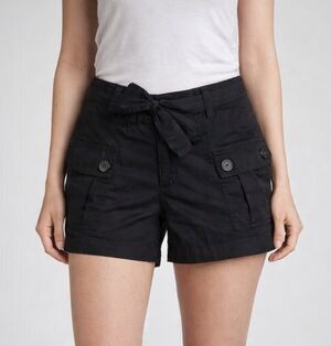 Santiki Black Cargo Shorty Shorts sz S